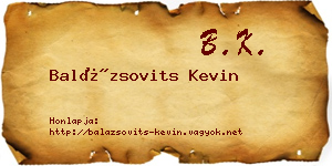 Balázsovits Kevin névjegykártya