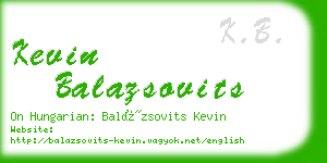 kevin balazsovits business card